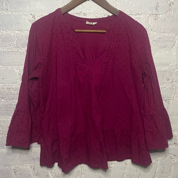 ☀️Gap Red Swiss Dot Blouse Sz Small - Picture 2 of 5